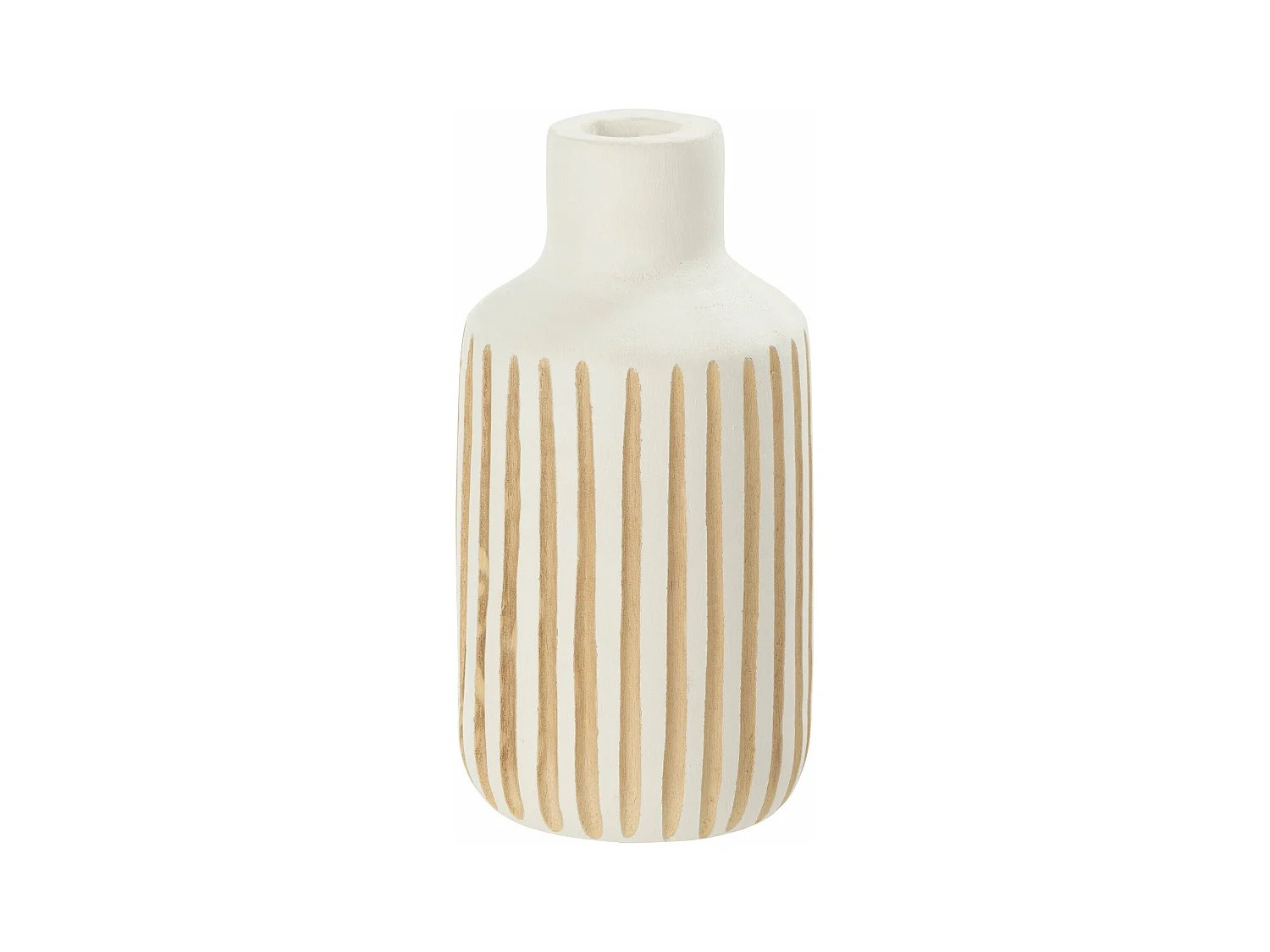 Vase Design en Bois "Ying" 33cm Blanc & Naturel