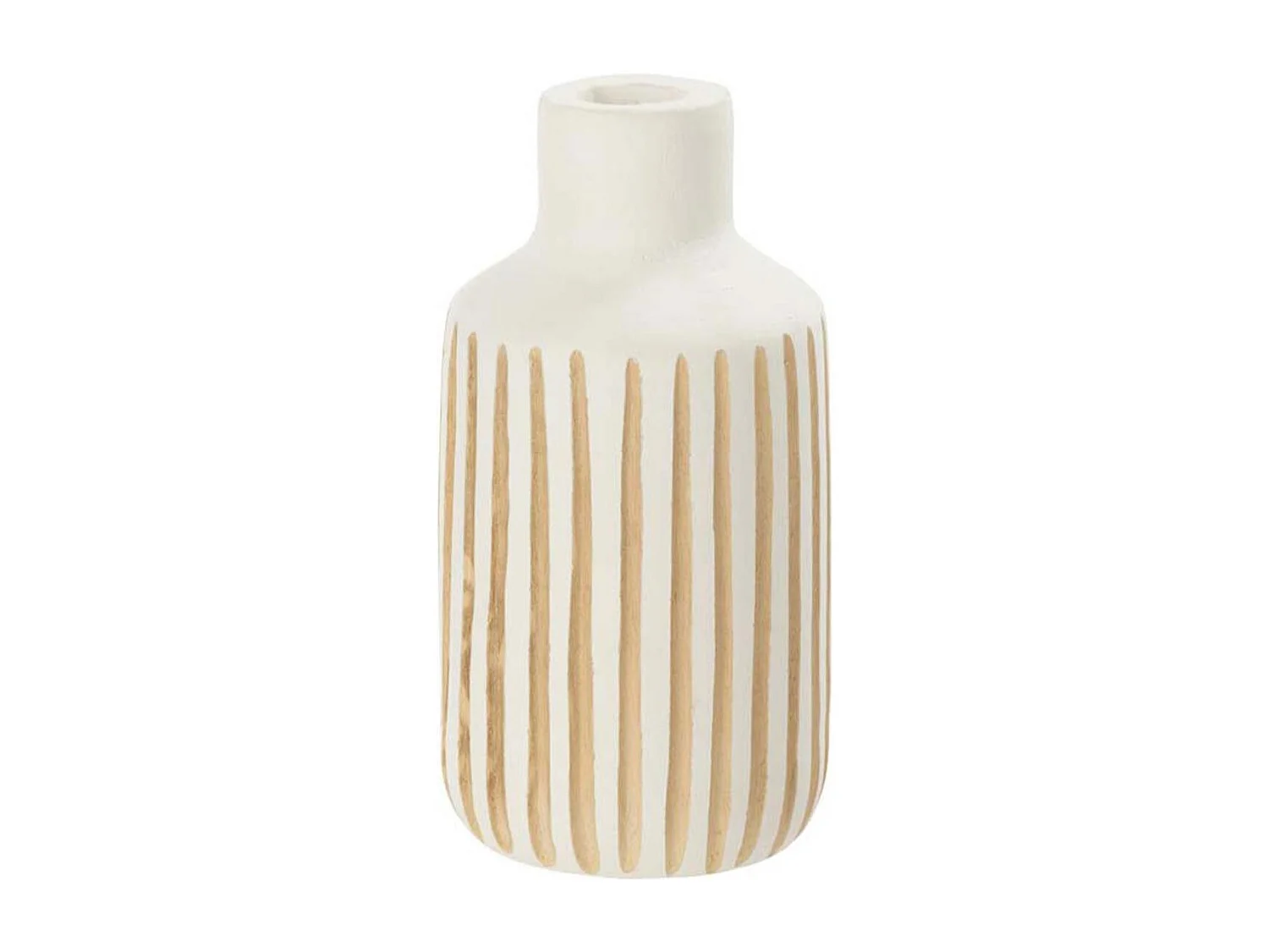 Vase Design en Bois "Ying" 33cm Blanc & Naturel