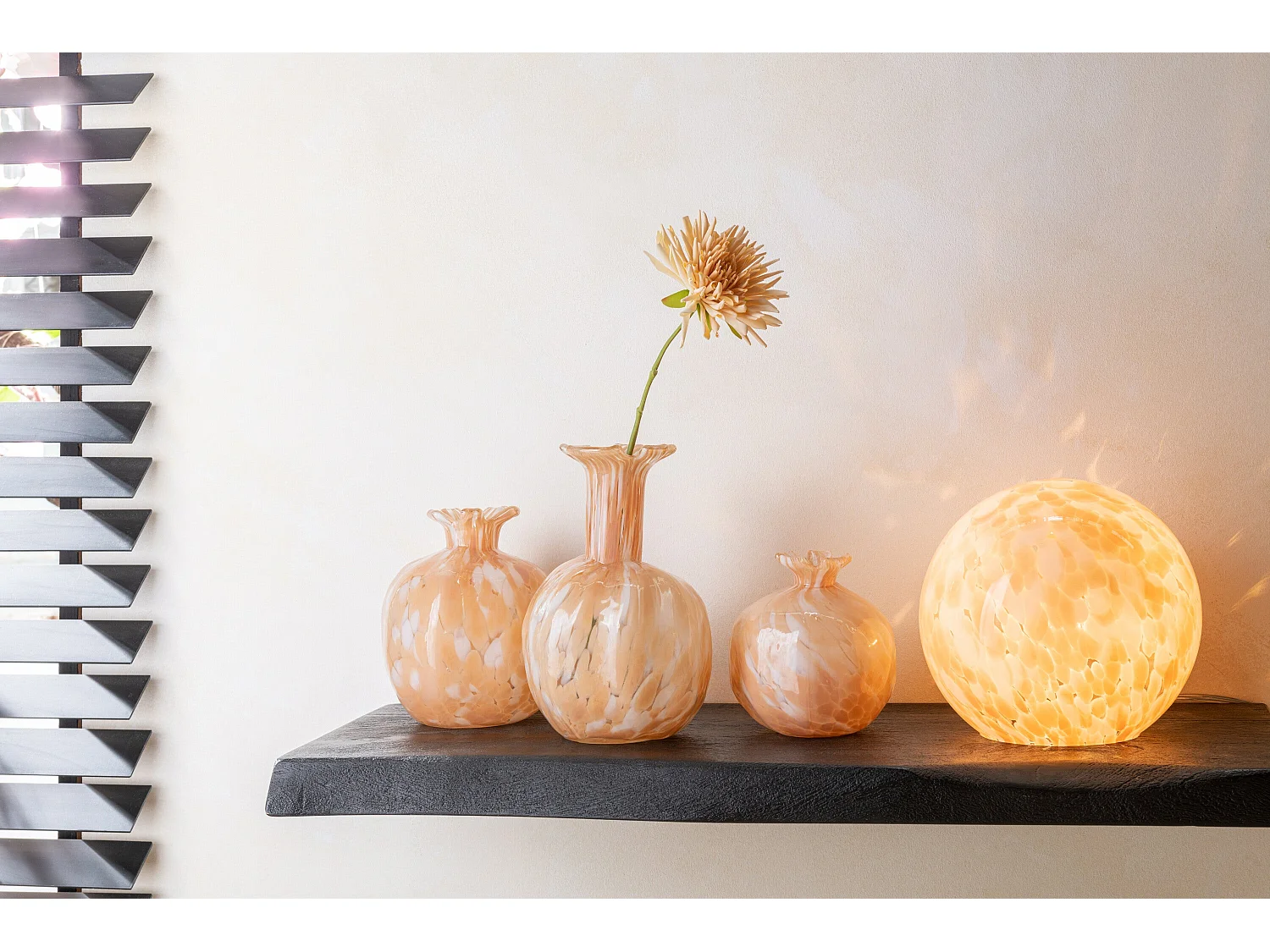 Vase Design en Verre "Mélissa" 13cm Beige