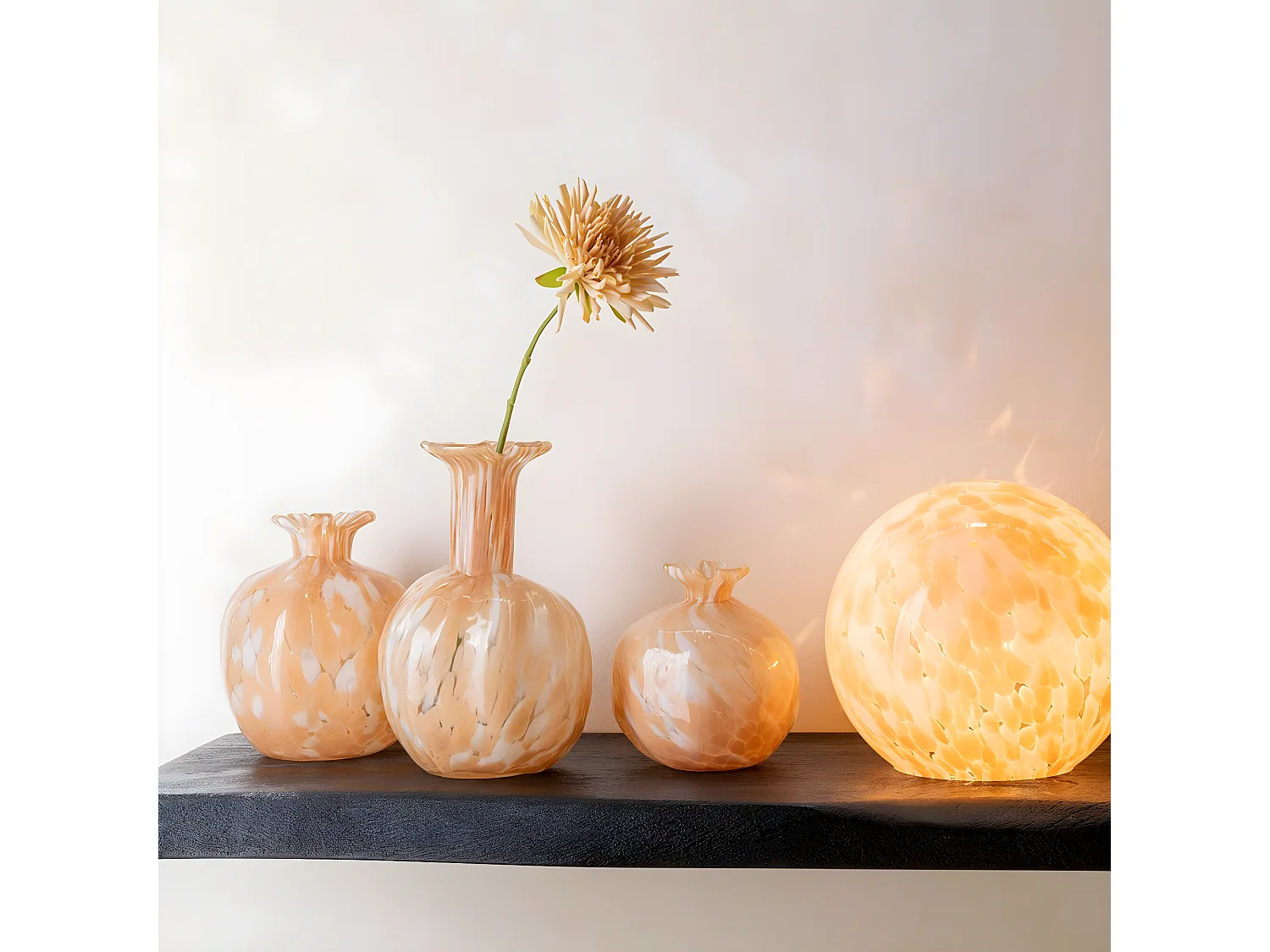 Vase Design en Verre "Mélissa" 13cm Beige