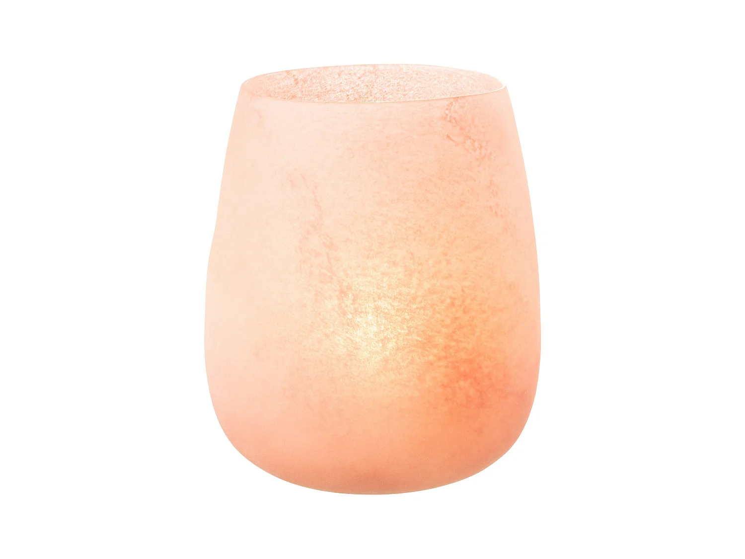 Vase Déco en Verre "Givré" 27cm Rose