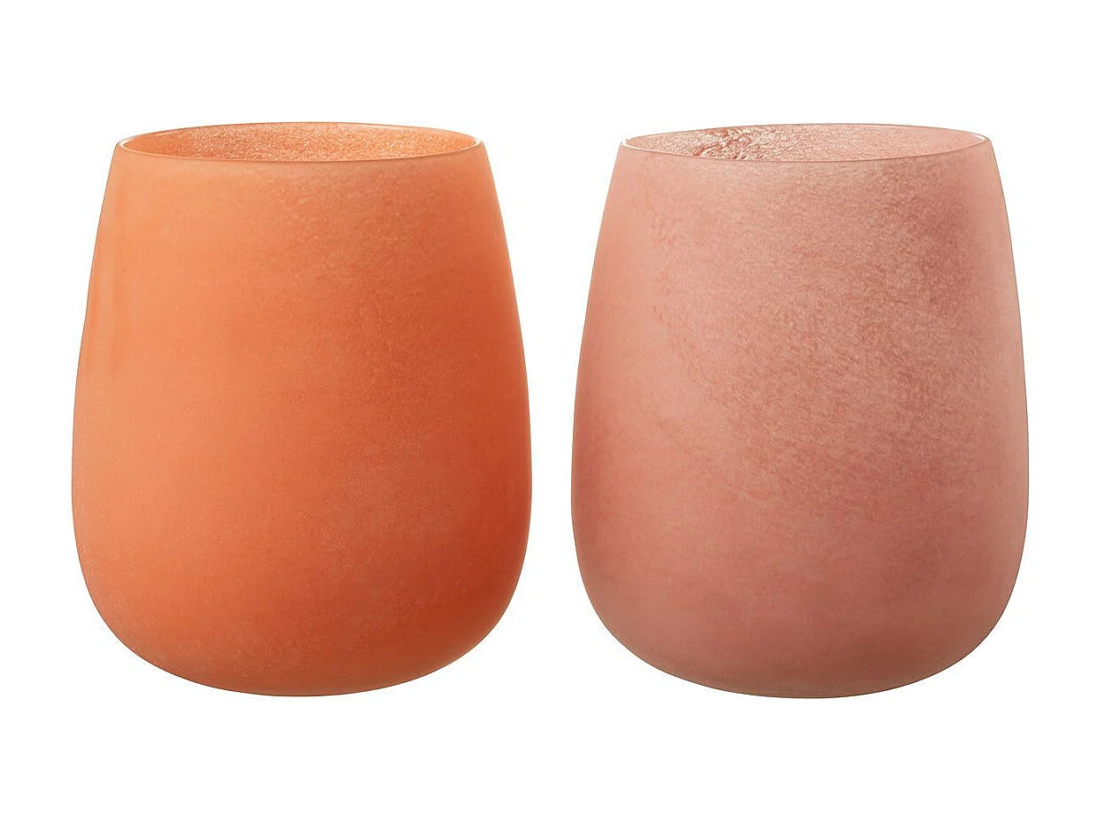 Vase Déco en Verre "Givré" 27cm Rose