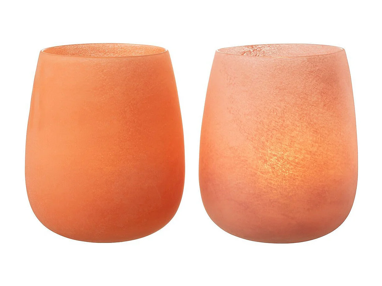 Vase Déco en Verre "Givré" 27cm Rose