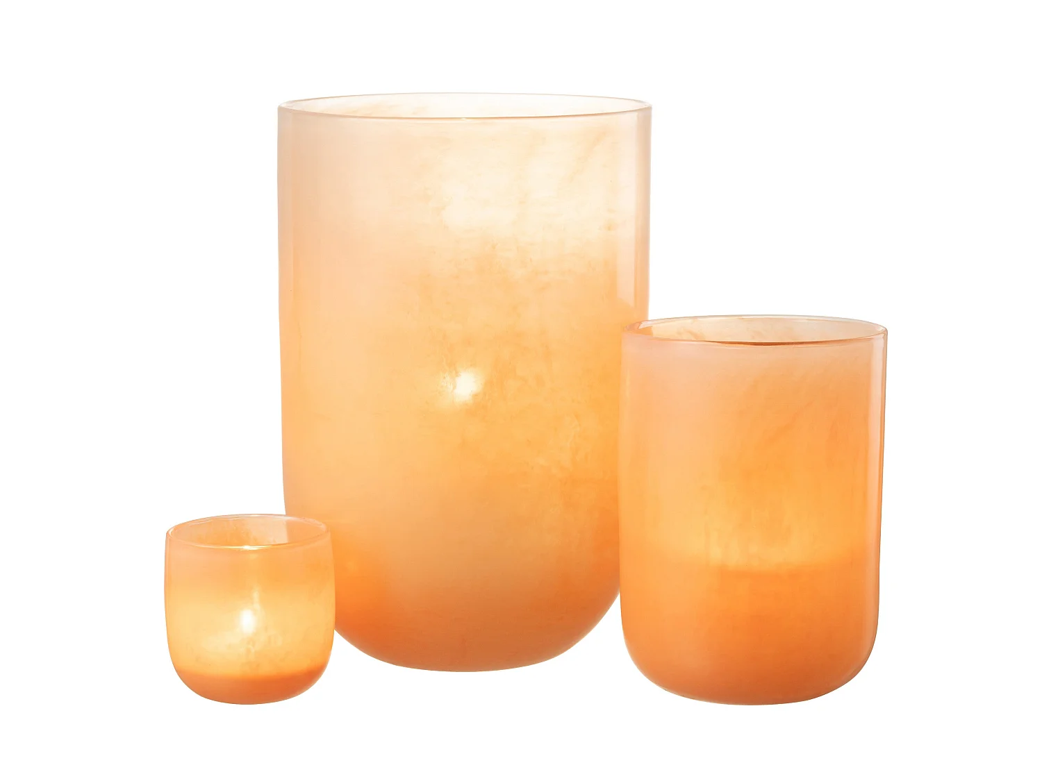 Vase Design en Verre "Corrie" 36cm Corail