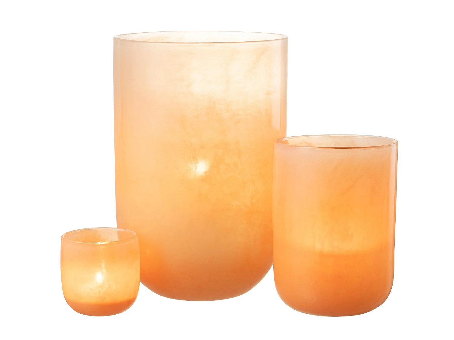 Vase Design en Verre "Corrie" 36cm Corail