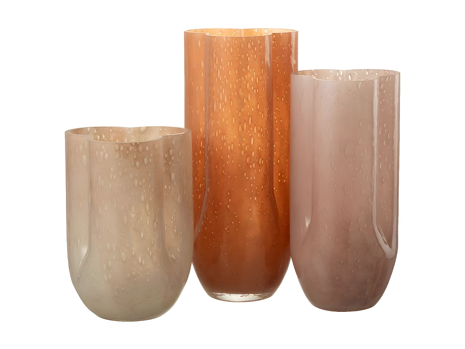 Vase Déco en Verre "Trikkie" 23cm Beige