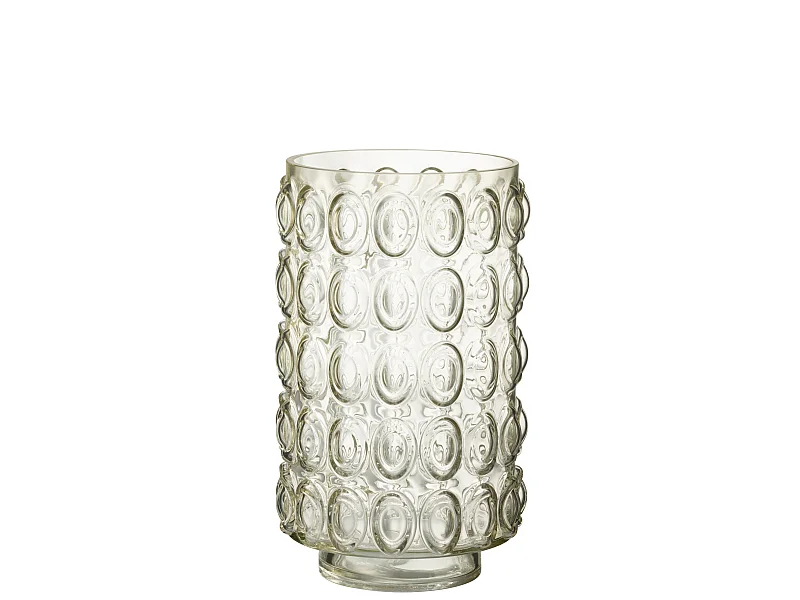 Vase Design en Verre "Bulles" 30cm Jaune Clair