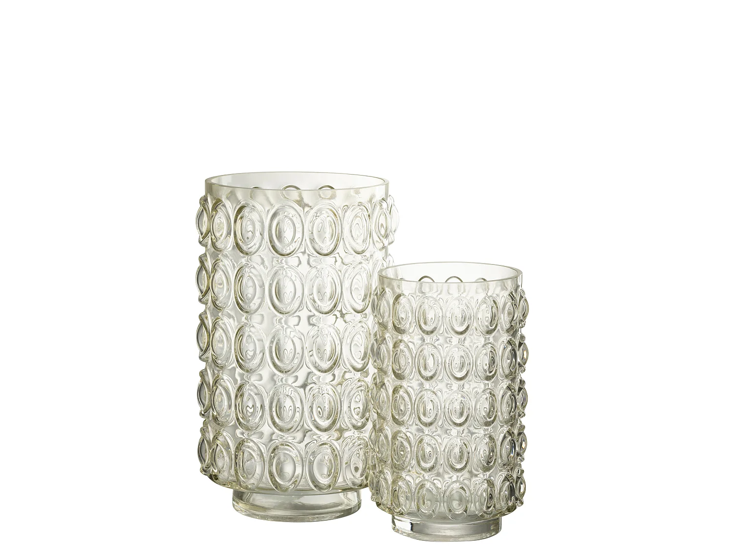 Vase Design en Verre "Bulles" 30cm Jaune Clair