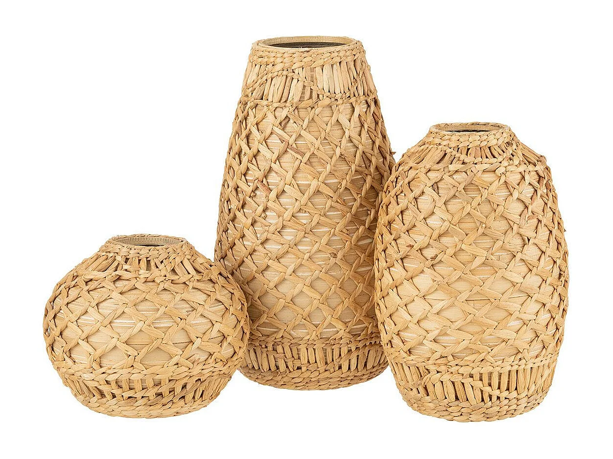 Vase Déco Tressé "Bambou" 37cm Naturel