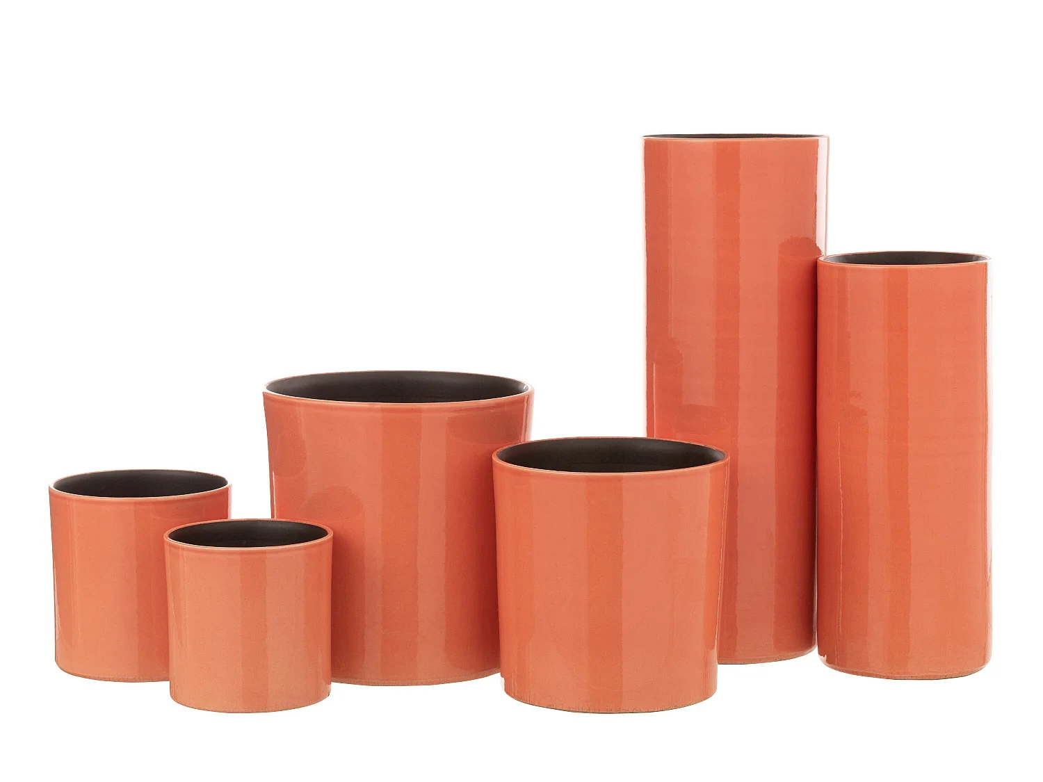 Vase Design en Céramique "Flek" 47cm Orange