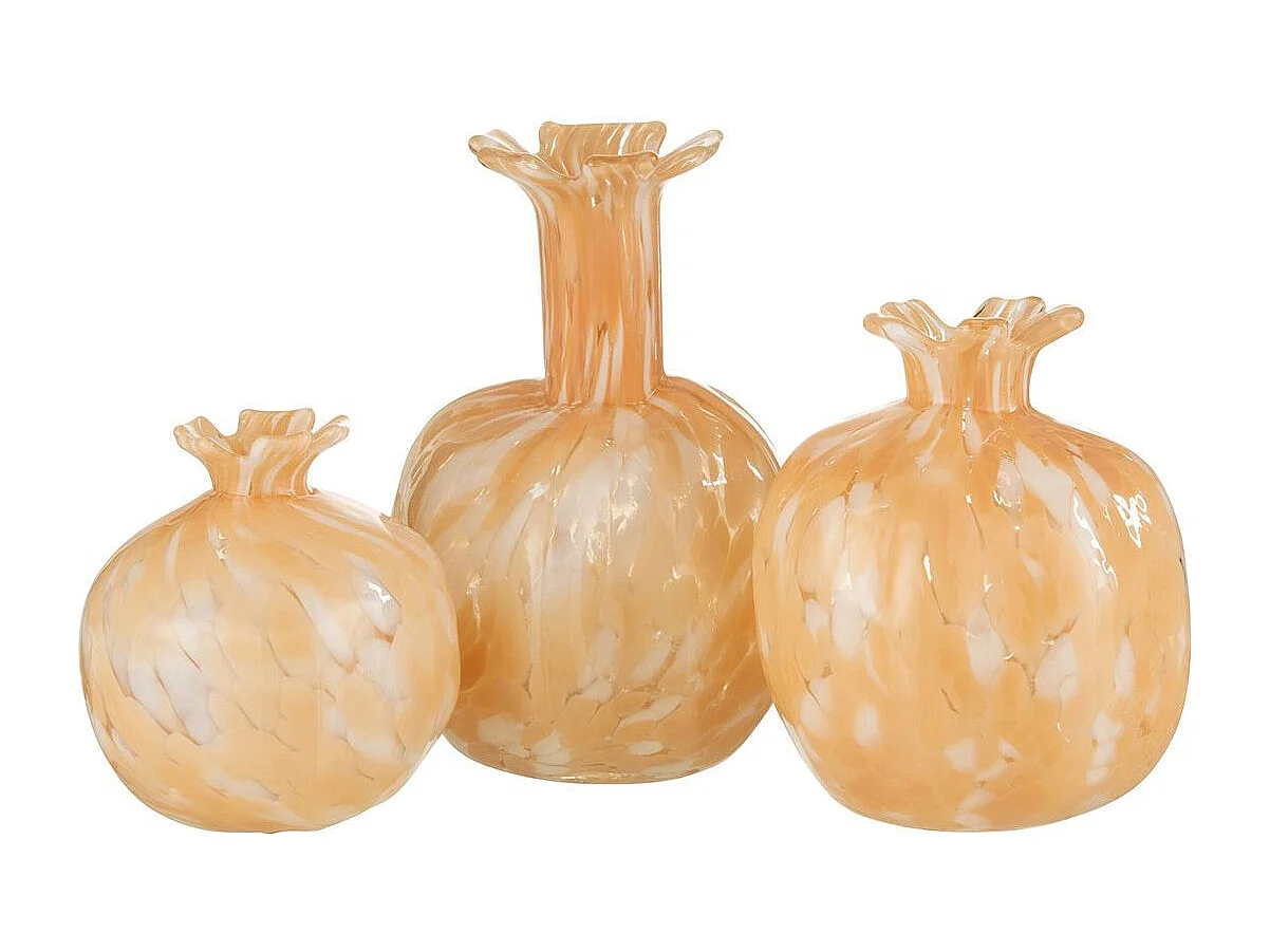 Vase Design en Verre "Mélissa" 16cm Beige