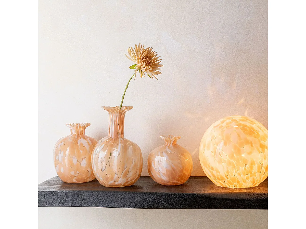 Vase Design en Verre "Mélissa" 16cm Beige
