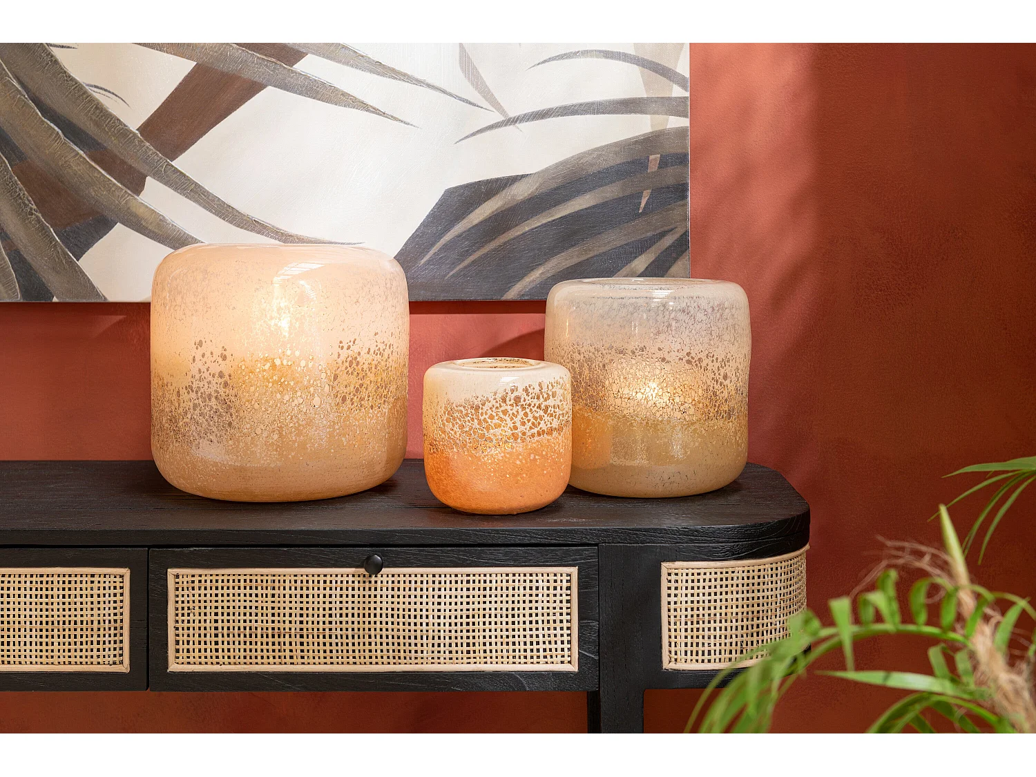 Photophore en Verre "Opia" 14cm Marron