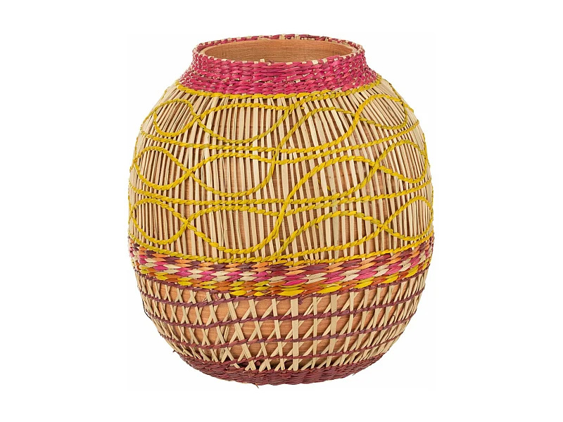 Vase Déco Tressé Bambou "Léandro" 27cm Naturel