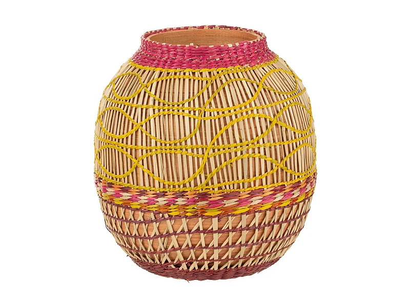 Vase Déco Tressé Bambou "Léandro" 27cm Naturel