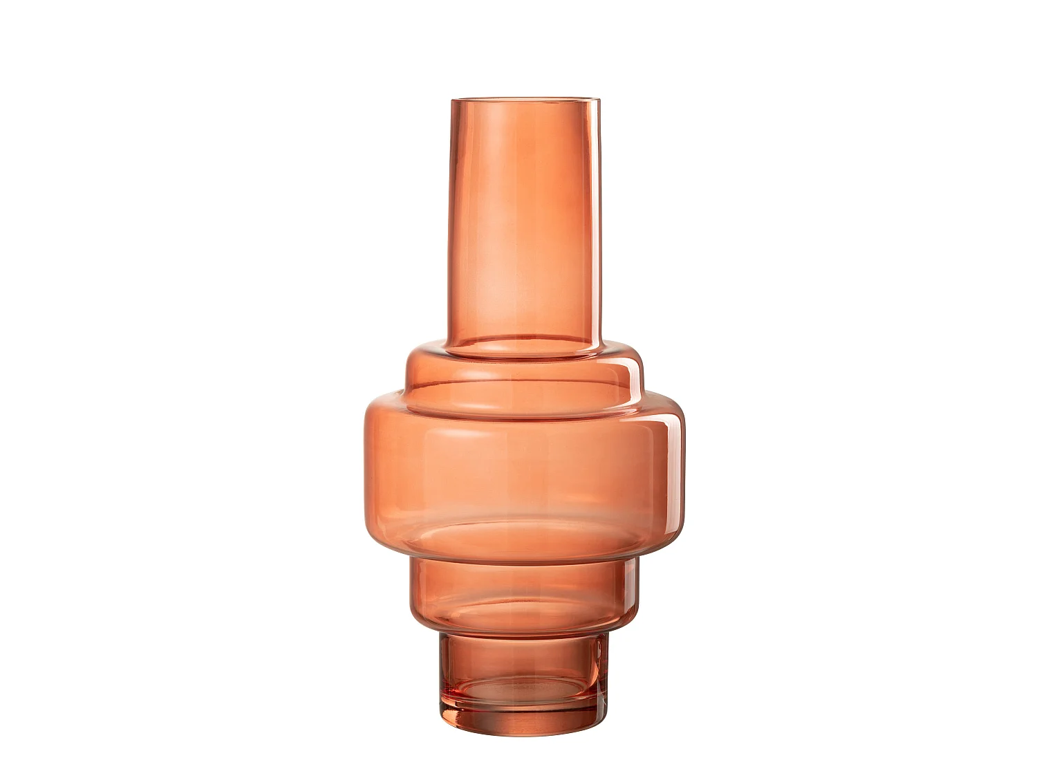 Vase Design en Verre "Escalier" 35cm Rouge