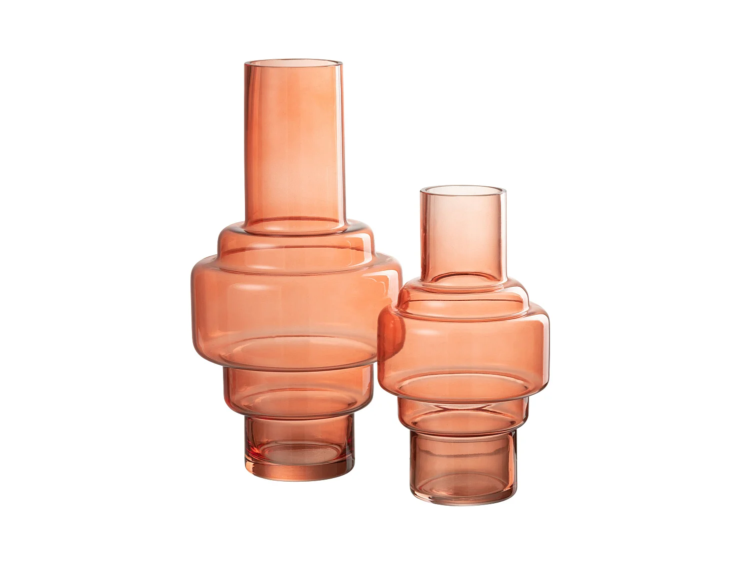 Vase Design en Verre "Escalier" 35cm Rouge