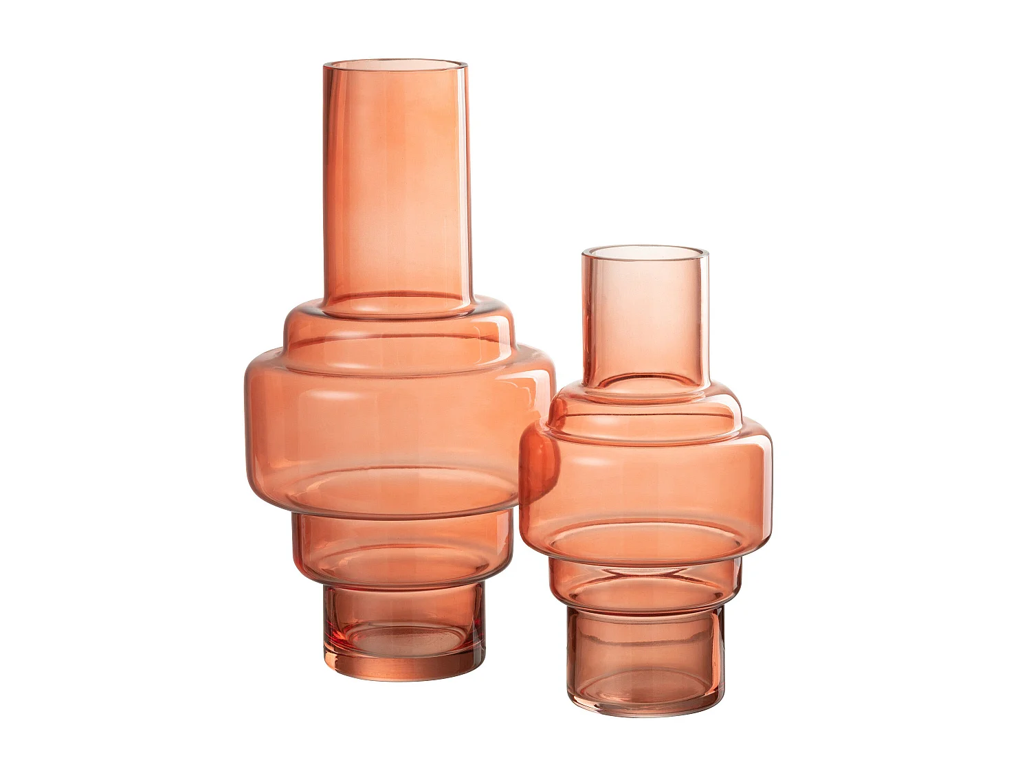 Vase Design en Verre "Escalier" 35cm Rouge