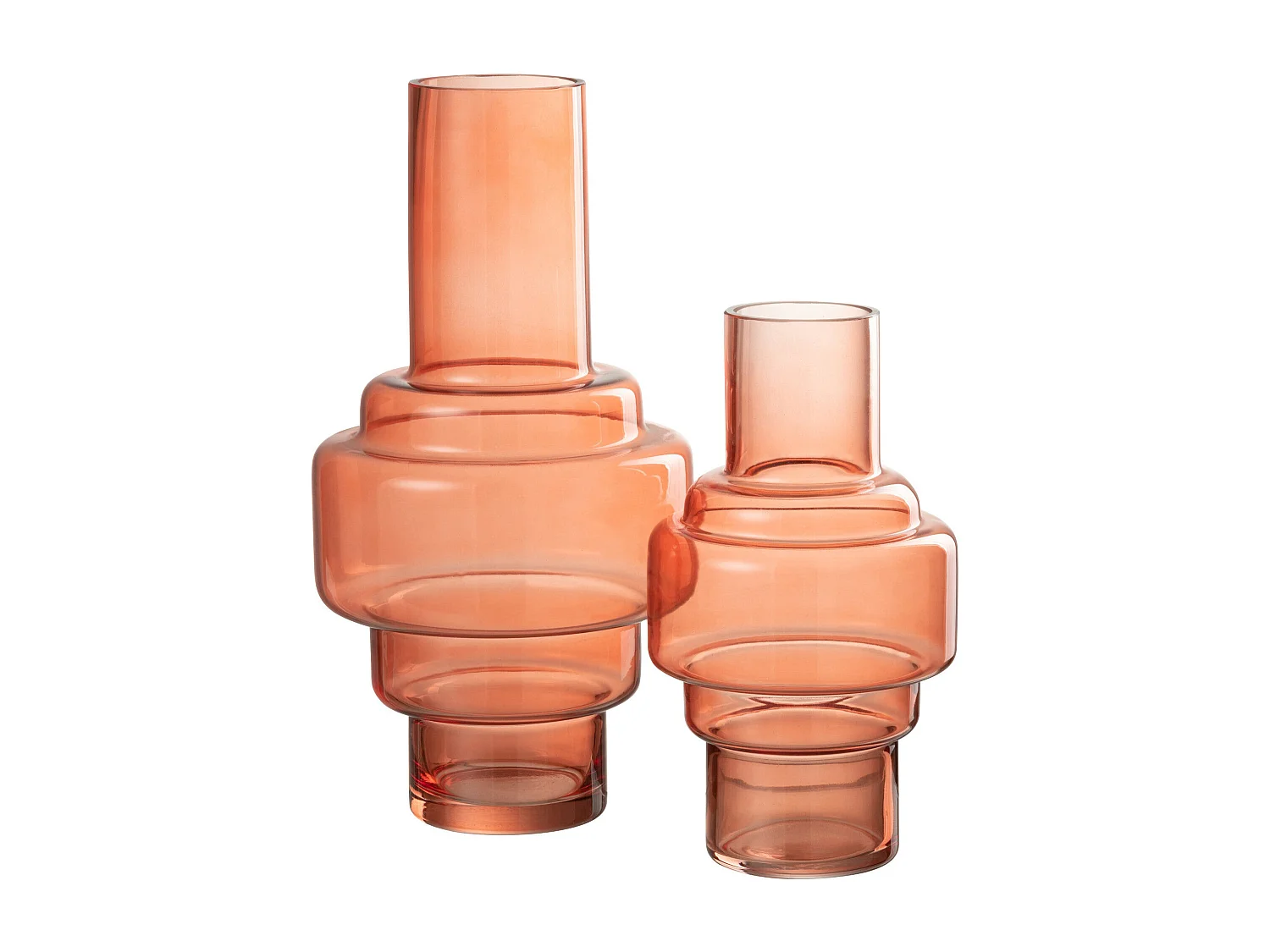 Vase Design en Verre "Escalier" 35cm Rouge