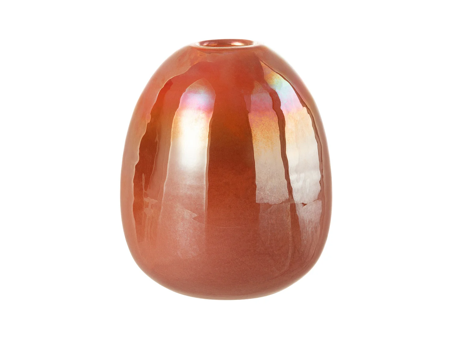 Vase Design "Boule Verre" 17cm Rouge
