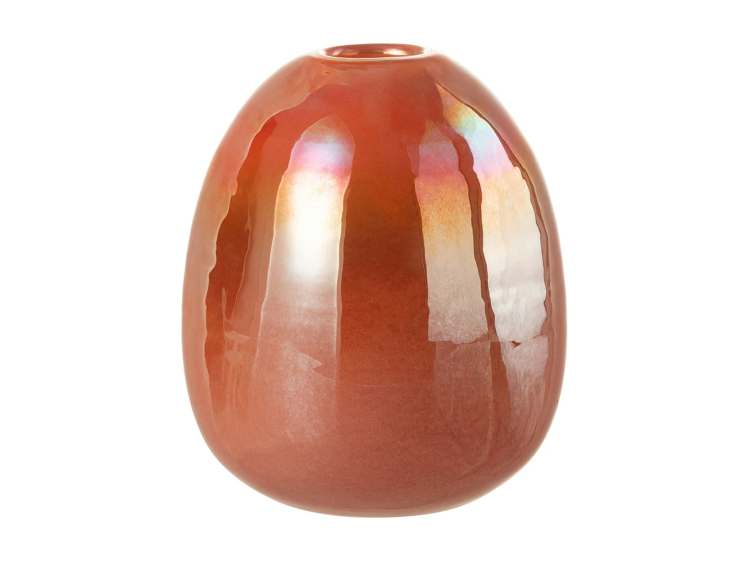 Vase Design "Boule Verre" 17cm Rouge