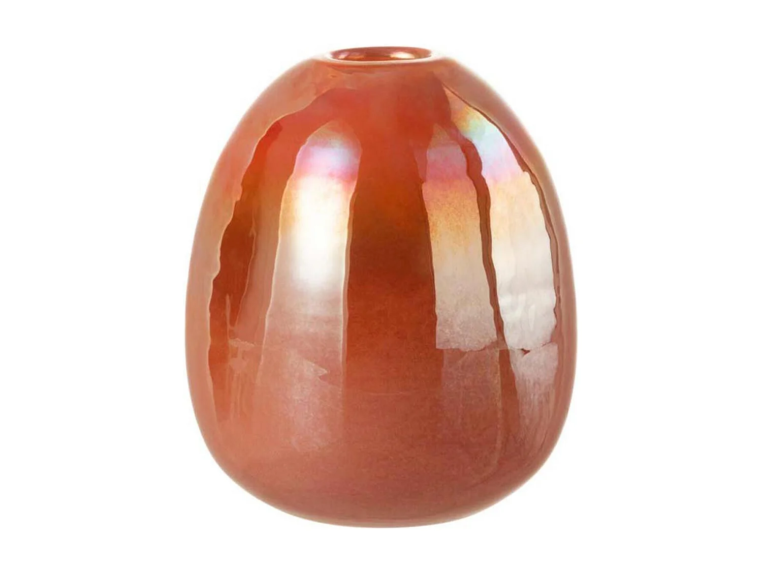 Vase Design "Boule Verre" 17cm Rouge
