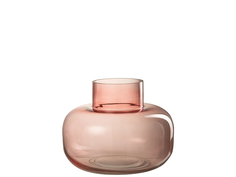 Vase Design Rond en Verre "Lily" 23cm Rouge