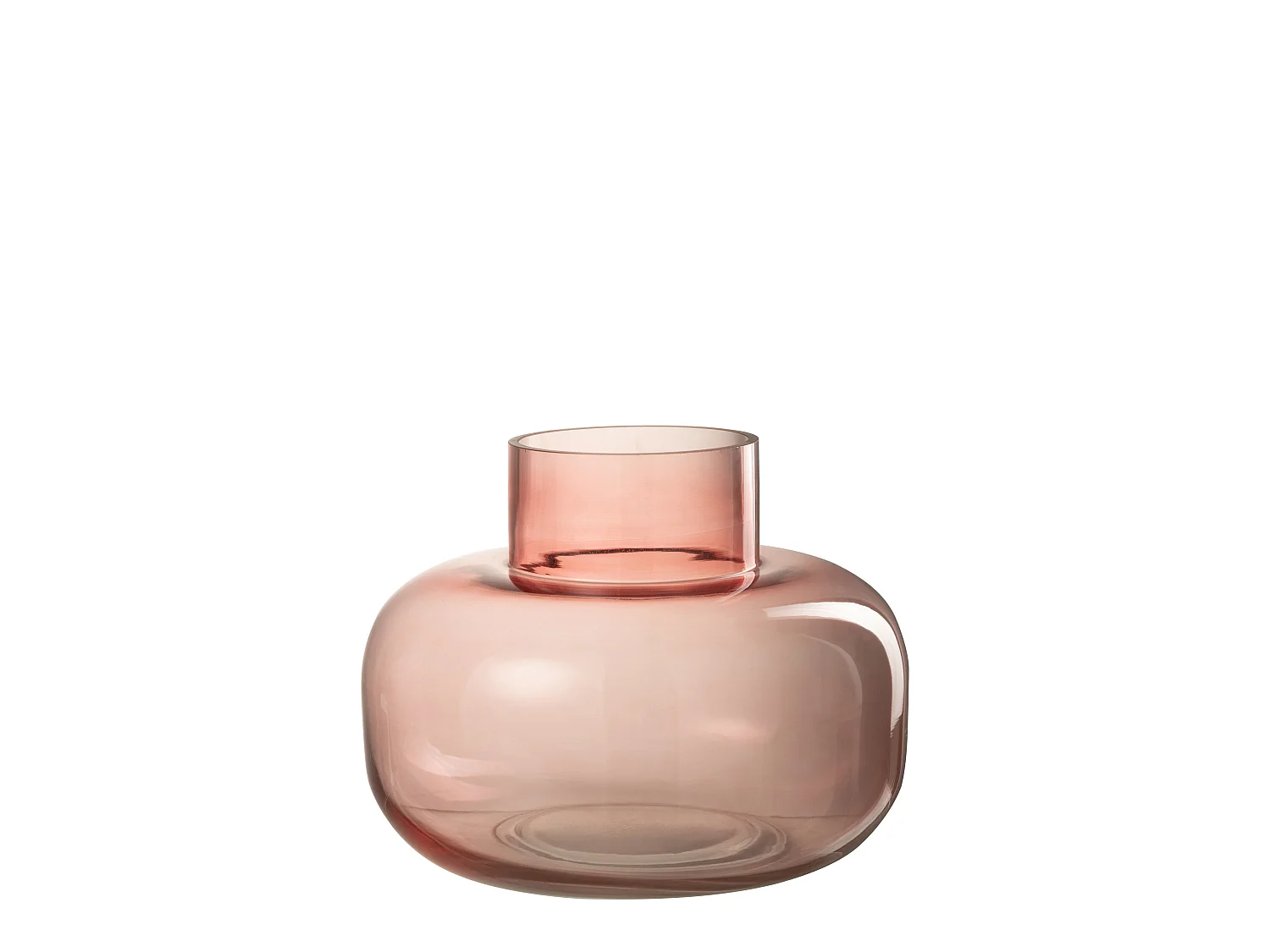 Vase Design Rond en Verre "Lily" 23cm Rouge