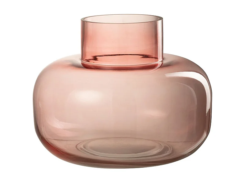 Vase Design Rond en Verre "Lily" 23cm Rouge