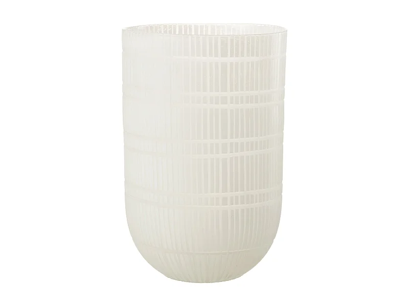 Vase Déco en Verre Imprimé "Julia" 36cm Blanc