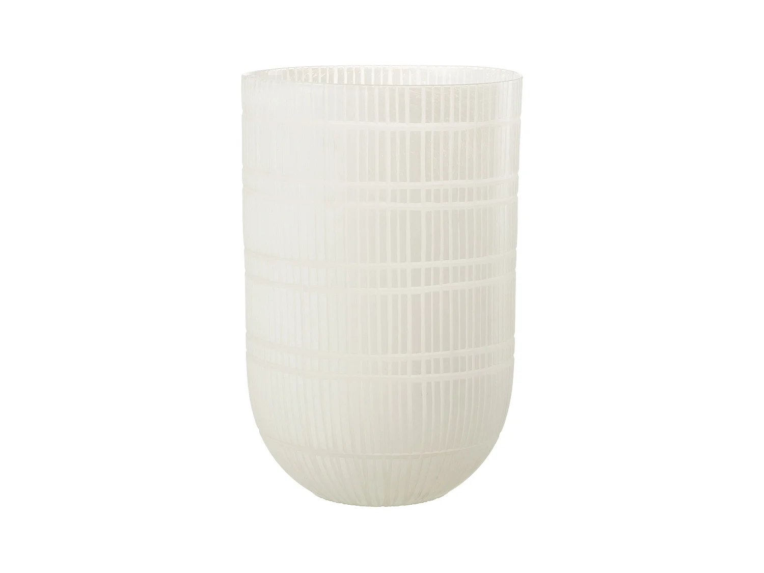 Vase Déco en Verre Imprimé "Julia" 36cm Blanc