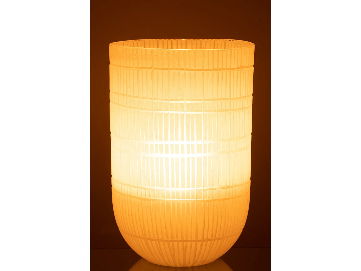 Vase Déco en Verre Imprimé "Julia" 36cm Blanc