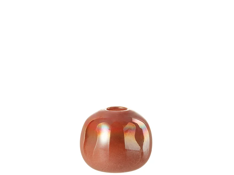 Vase Design "Boule Verre" 13cm Rouge