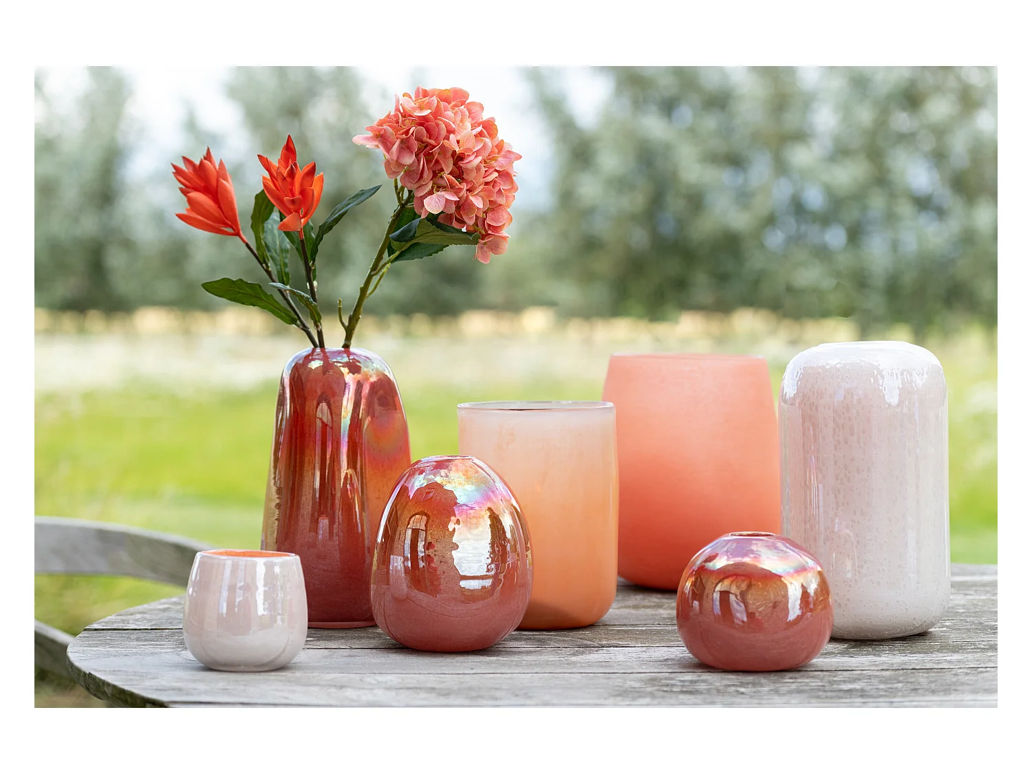 Vase Design "Boule Verre" 13cm Rouge