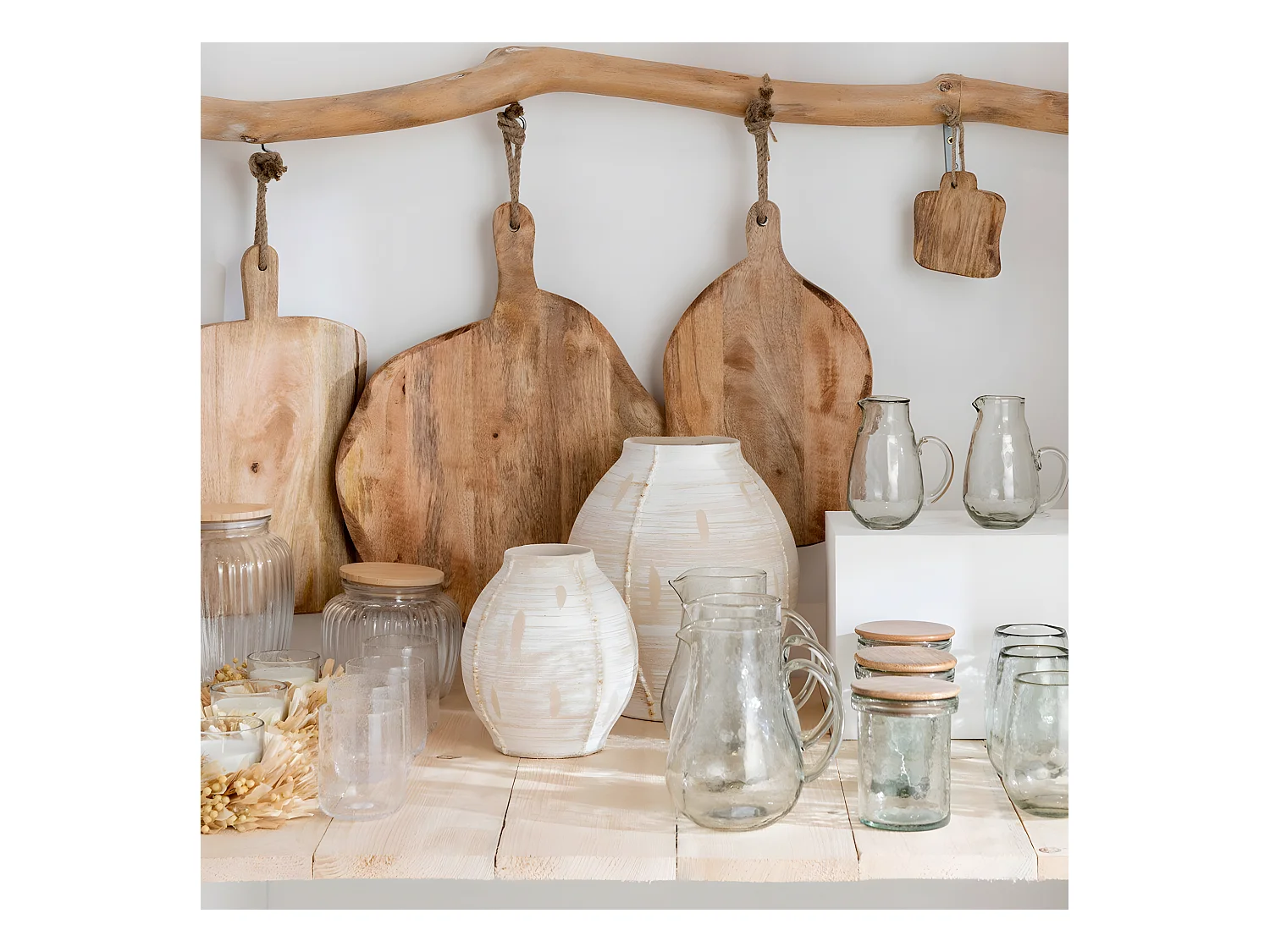 Vase Déco en Argile "Rudy" 20cm Beige