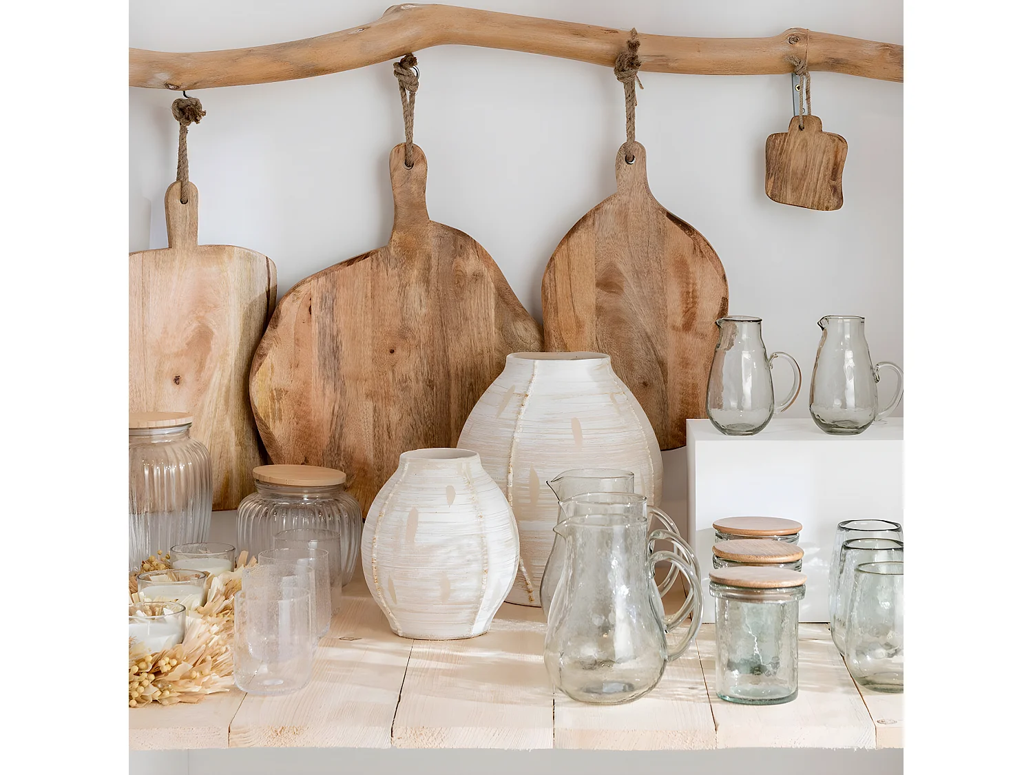 Vase Déco en Argile "Rudy" 20cm Beige