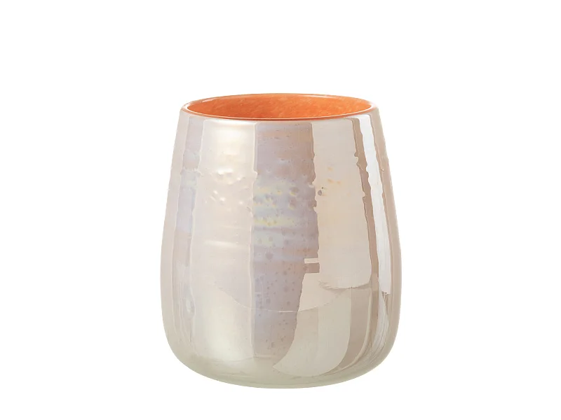 Vase Design en Verre "Juliette" 19cm Orange & Rose