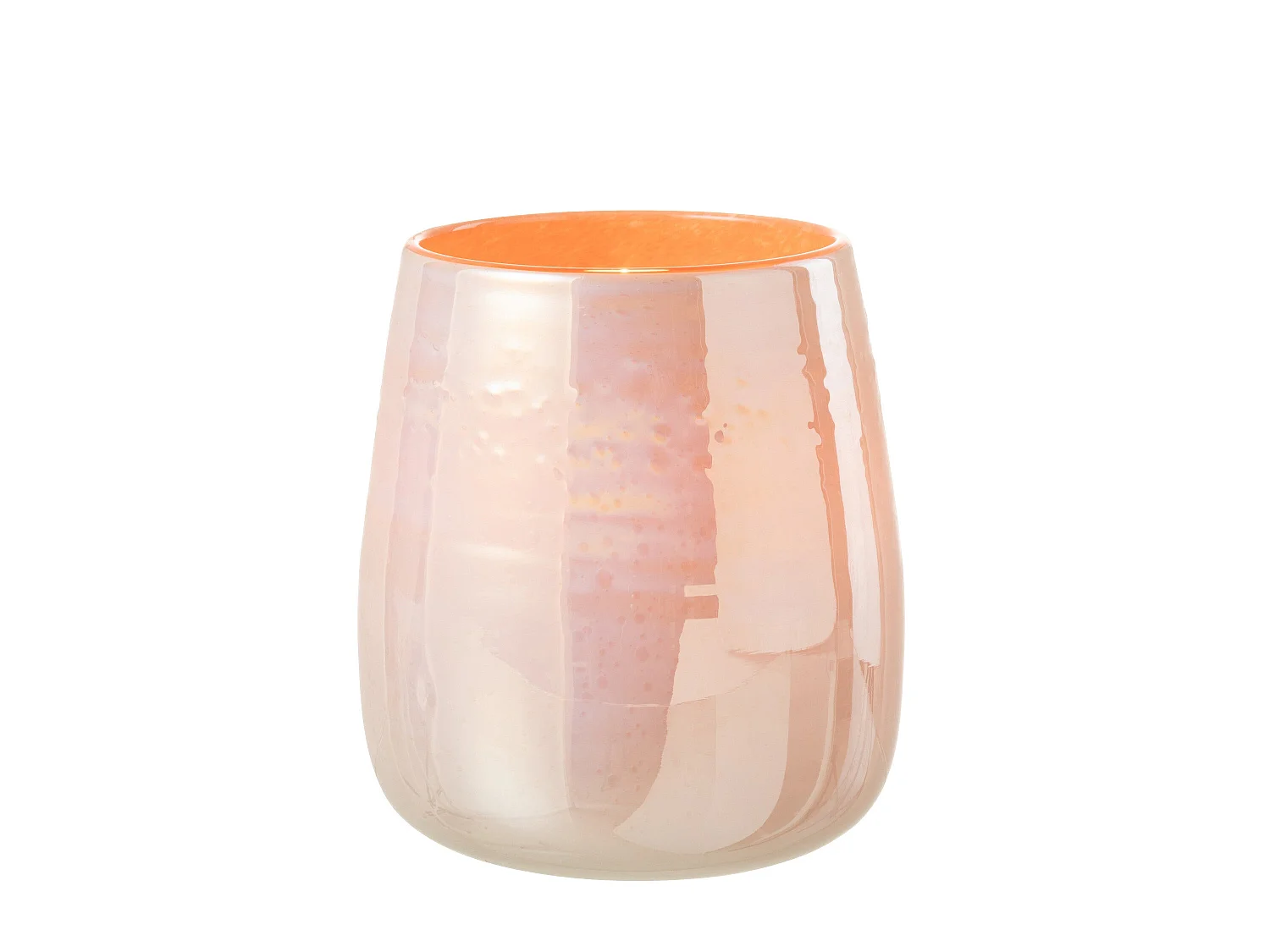Vase Design en Verre "Juliette" 19cm Orange & Rose