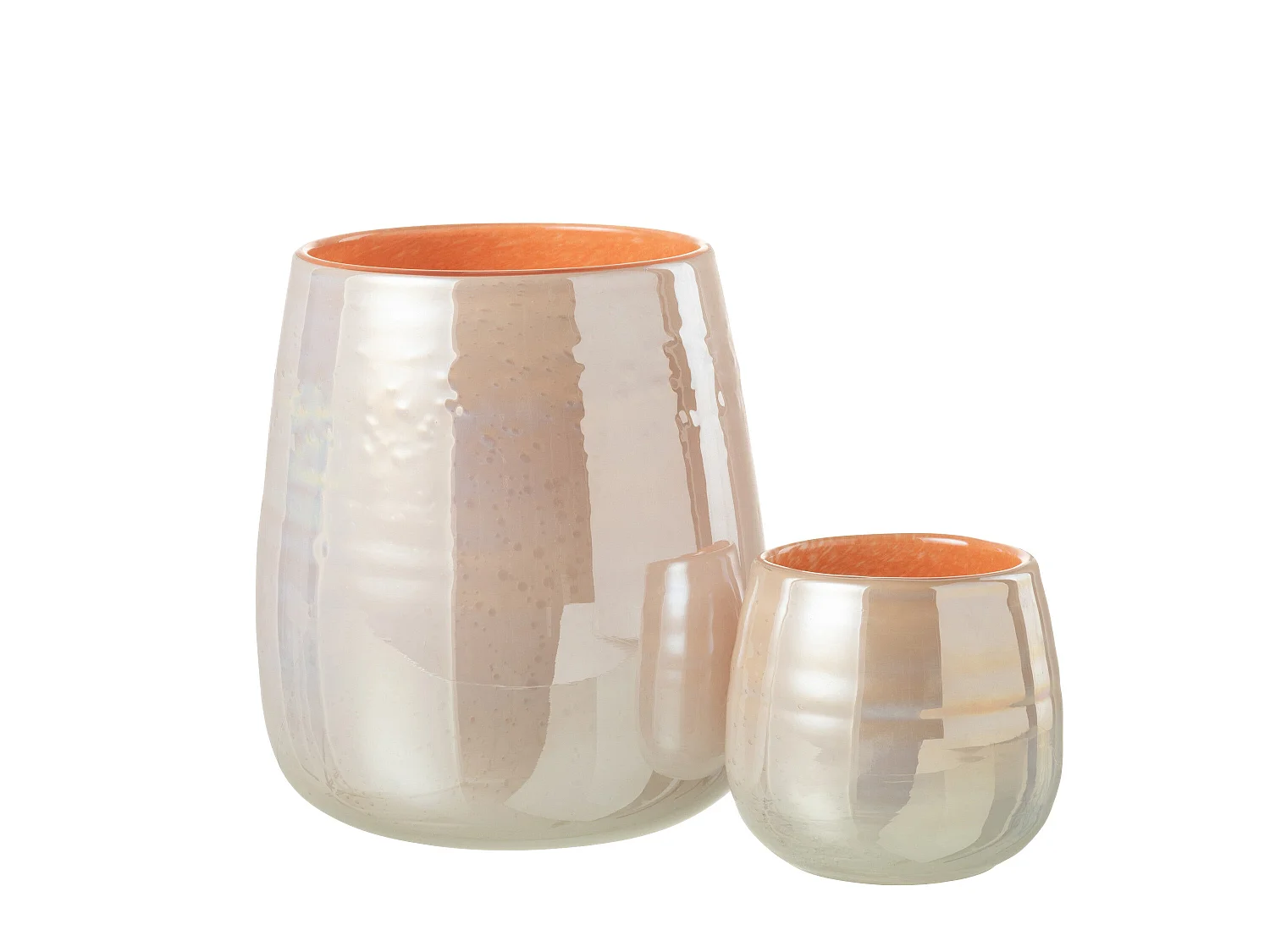 Vase Design en Verre "Juliette" 19cm Orange & Rose