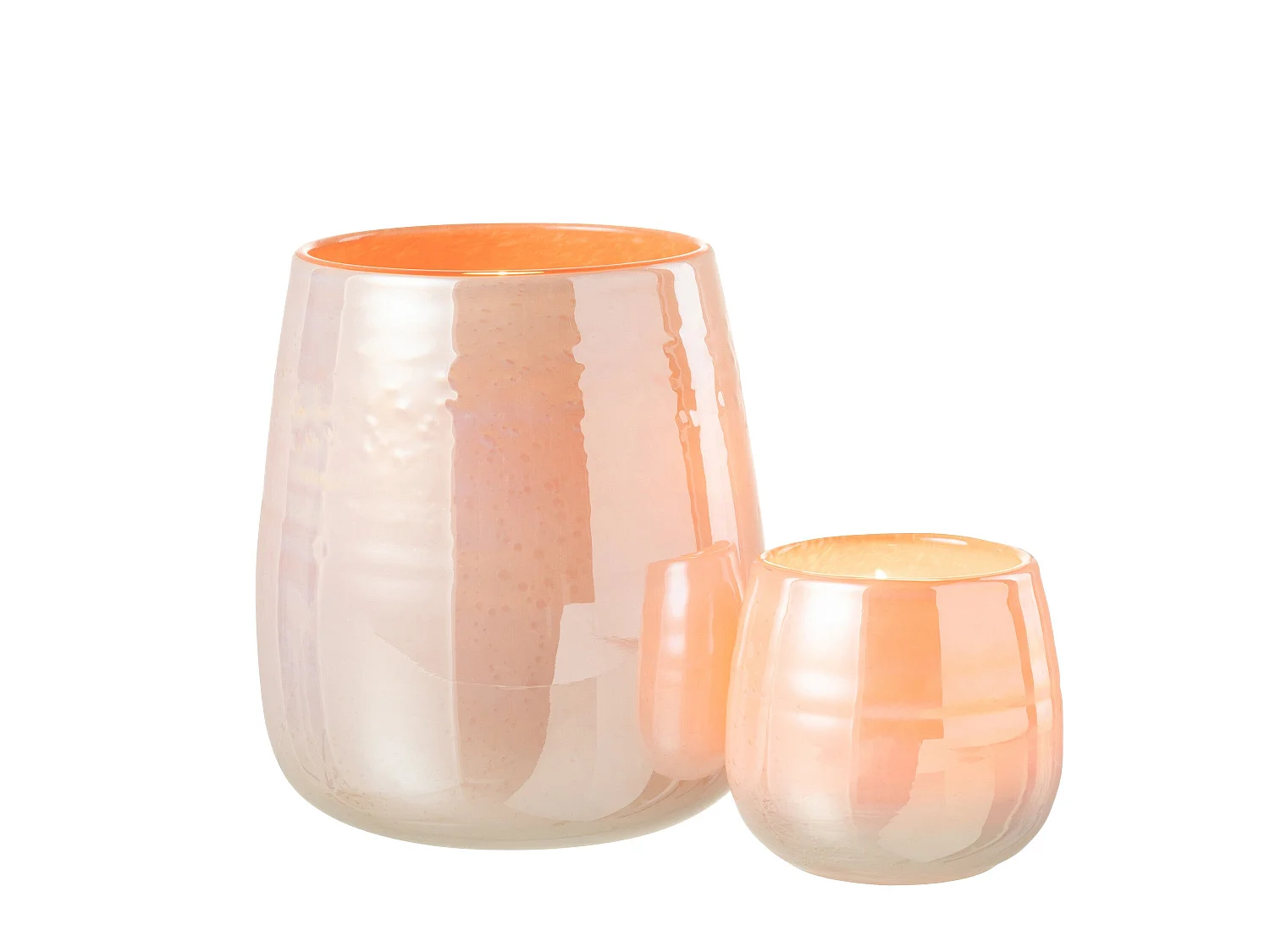 Vase Design en Verre "Juliette" 19cm Orange & Rose