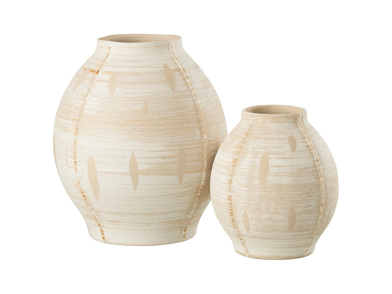 Vase Déco en Argile "Rudy" 28cm Beige