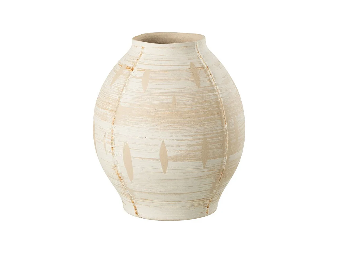 Vase Déco Poterie "Rudy" 28cm Beige