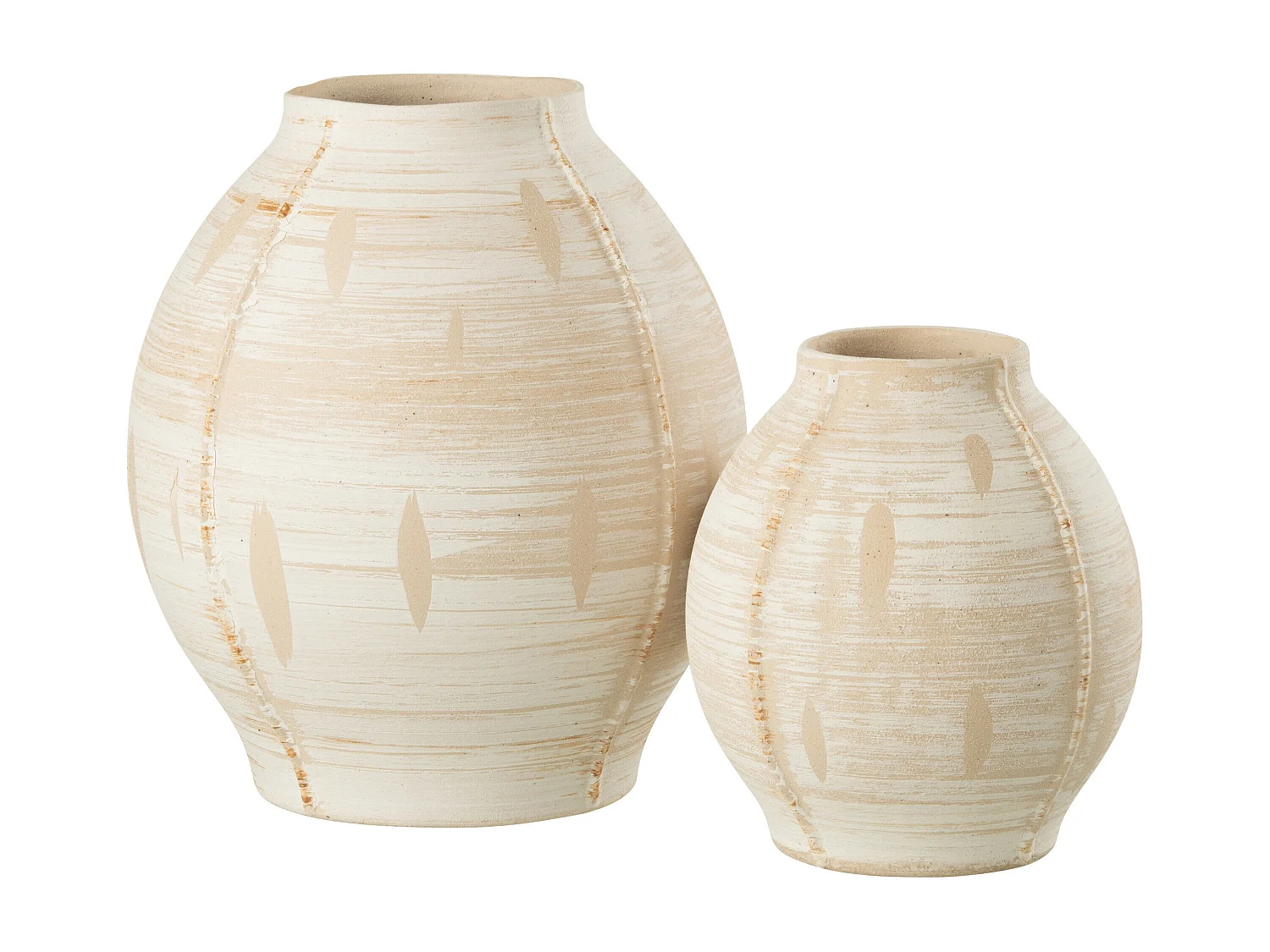Vase Déco en Argile "Rudy" 28cm Beige