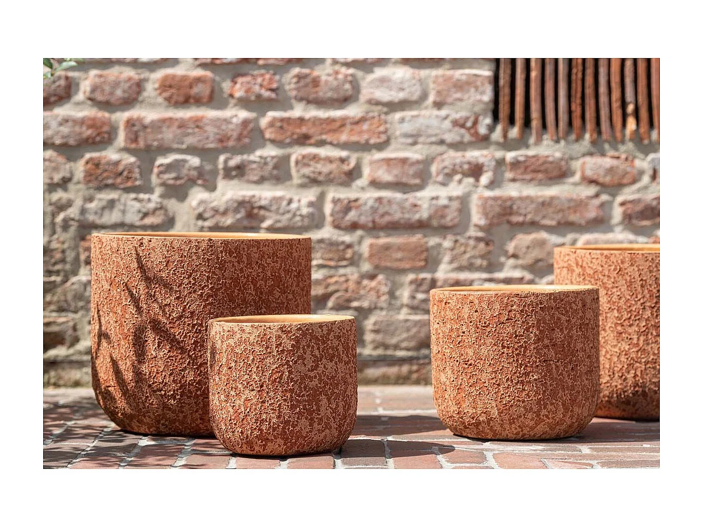 Cache-Pot Design "Rugueux" 24cm Terracotta