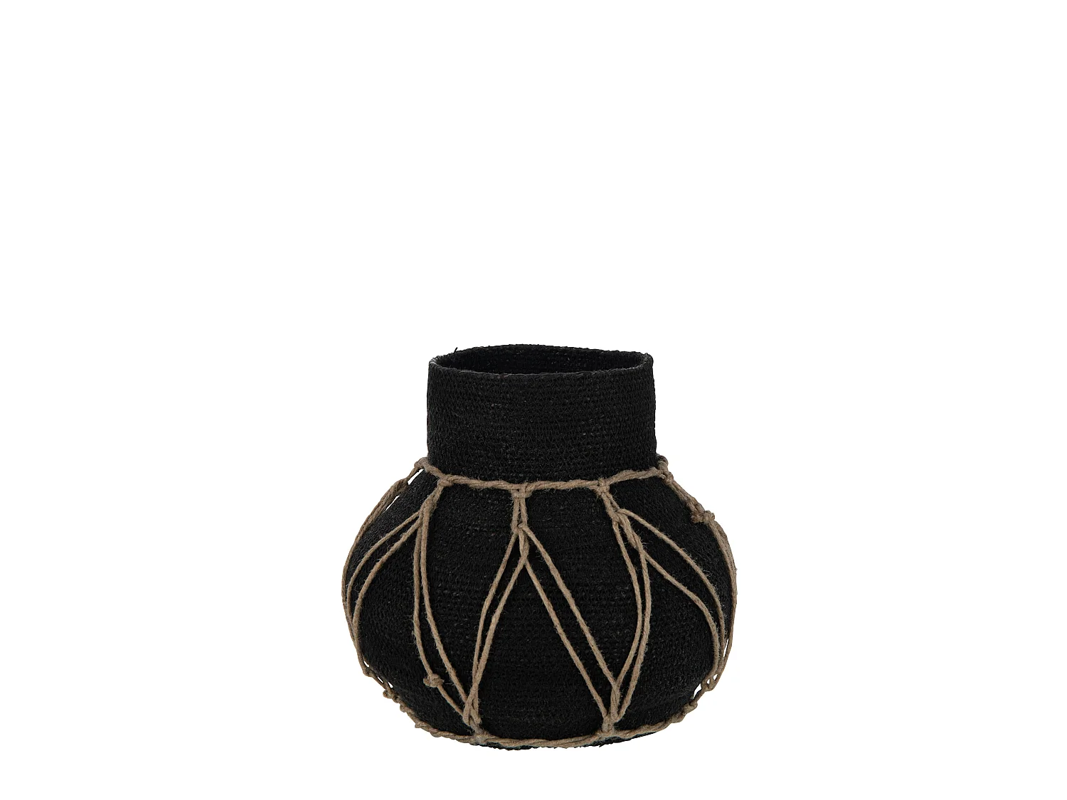 Pot Décoratif "Herbes Marines" 21cm Noir