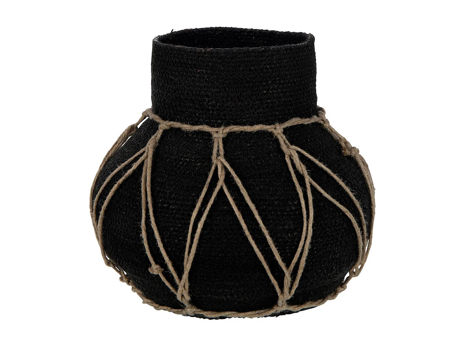 Pot Décoratif "Herbes Marines" 21cm Noir