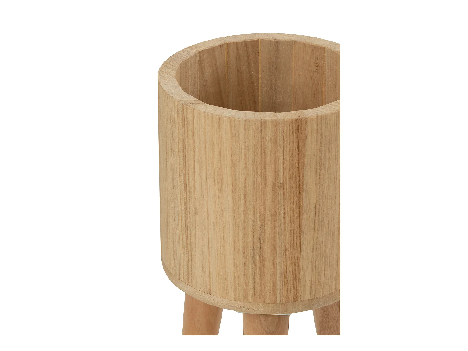 Lot de 3 Cache-Pots en Bois "Paul" 49cm Naturel