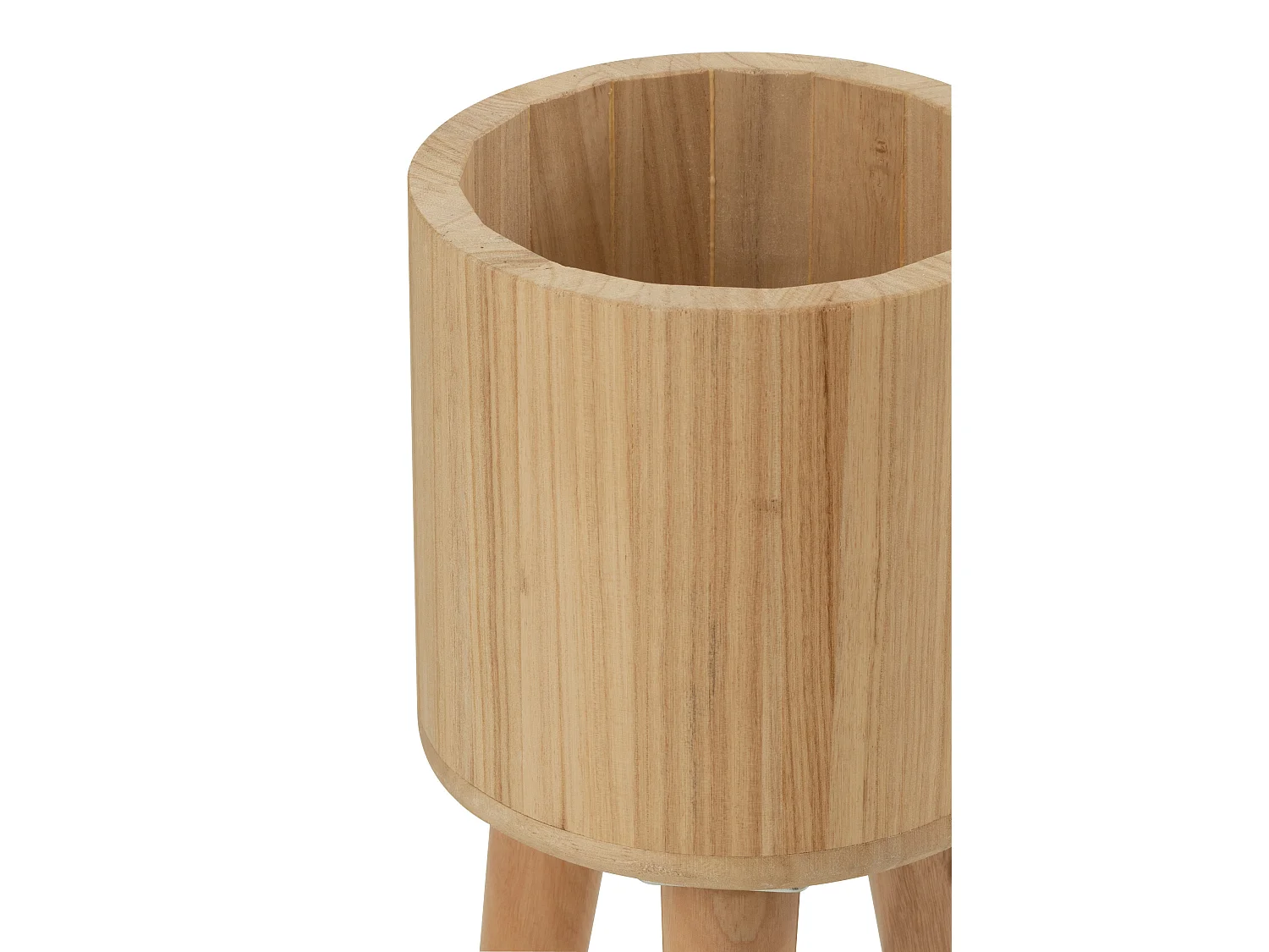 Lot de 3 Cache-Pots en Bois "Paul" 49cm Naturel