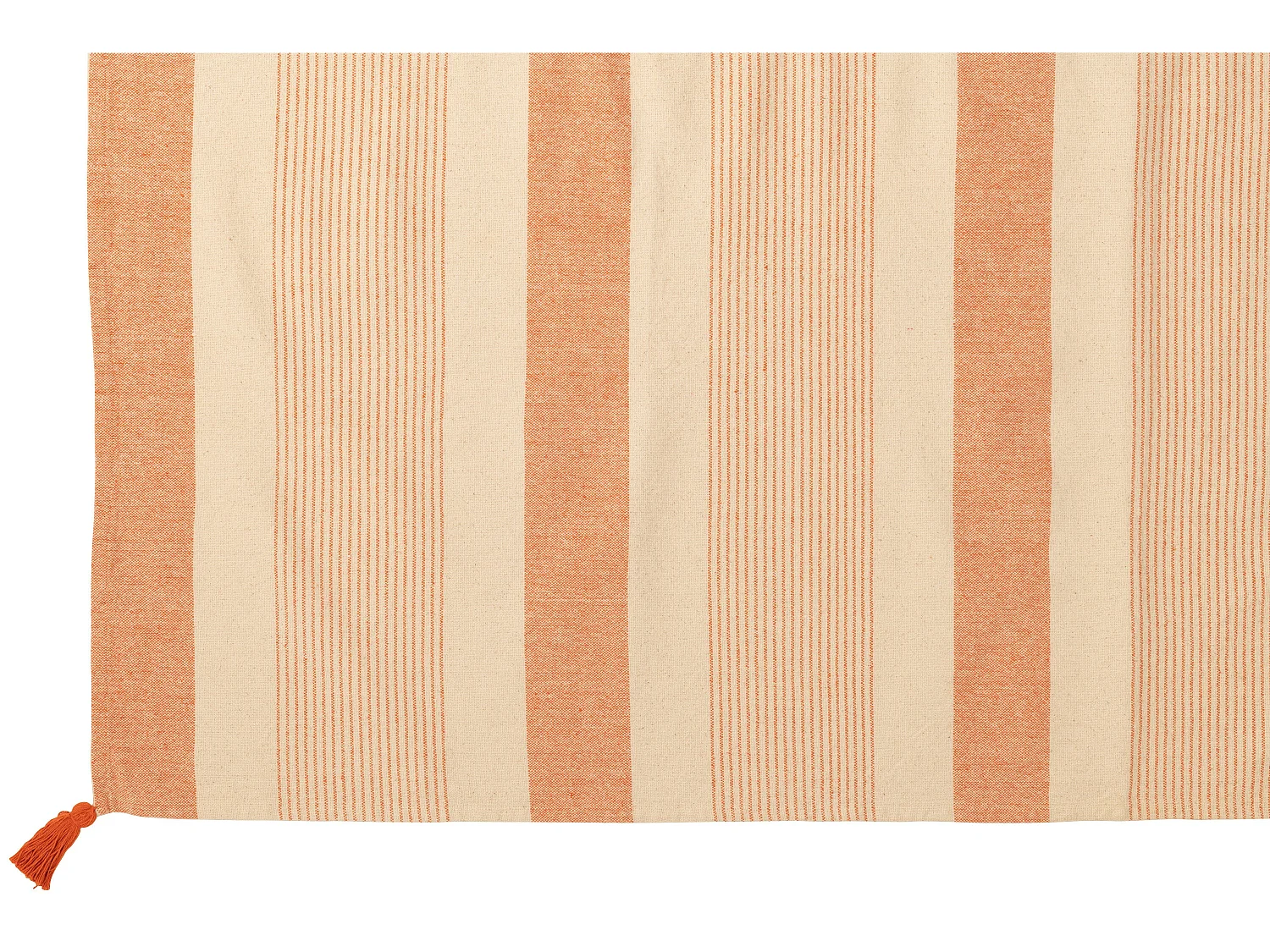 Plaid en Coton "Mik" 130x180cm Beige & Orange