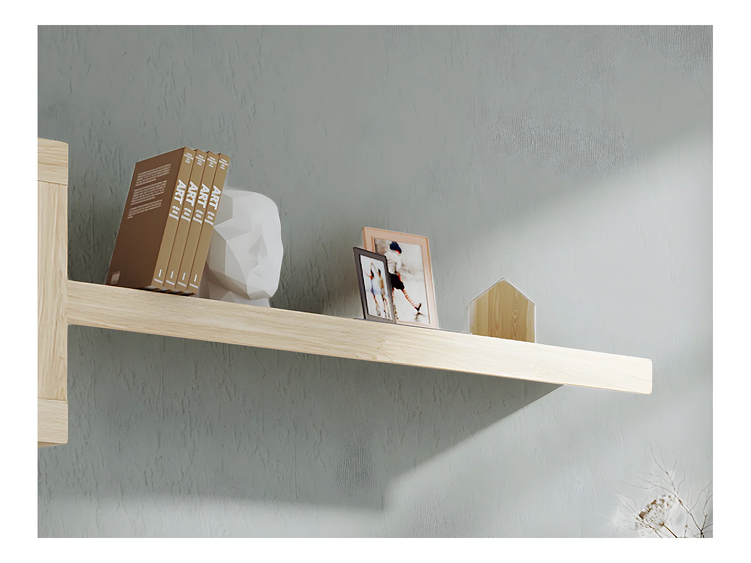 Etagère murale coloris chêne cambrian - Longueur 130 x profondeur 23 x hauteur 6,50 cm